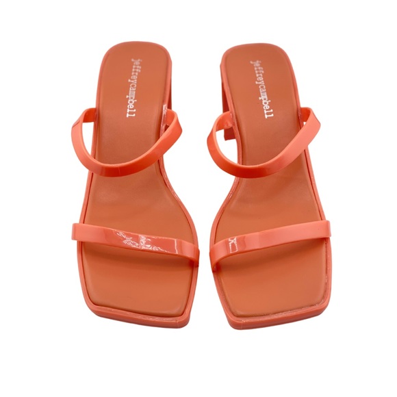 NWOB Women’s Jeffrey Campbell Jamm-3 Jelly High Heel Slide Sandals Peach Pink - Picture 2 of 10